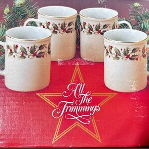 Holiday Mugs - Cream and Green
